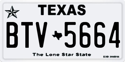 TX license plate BTV5664