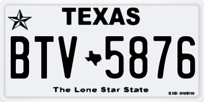 TX license plate BTV5876