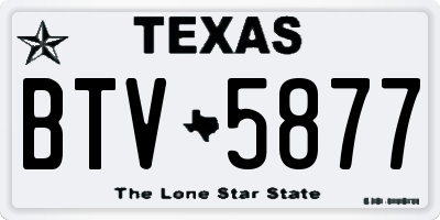 TX license plate BTV5877