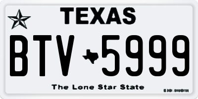 TX license plate BTV5999