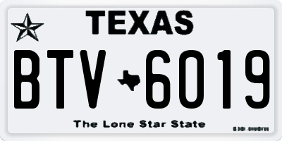 TX license plate BTV6019