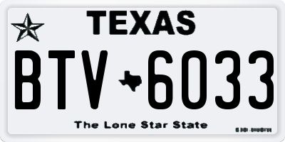 TX license plate BTV6033