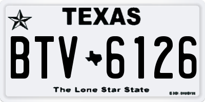 TX license plate BTV6126