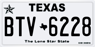 TX license plate BTV6228
