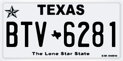 TX license plate BTV6281