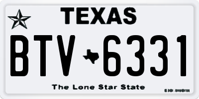 TX license plate BTV6331