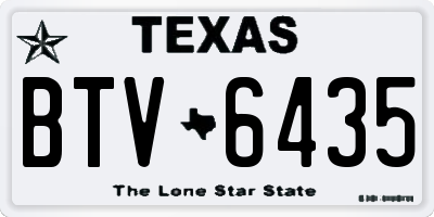 TX license plate BTV6435