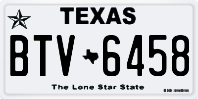 TX license plate BTV6458
