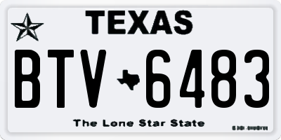 TX license plate BTV6483