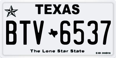 TX license plate BTV6537
