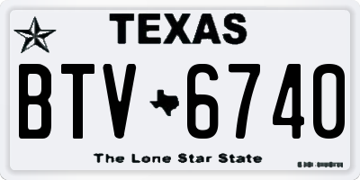 TX license plate BTV6740