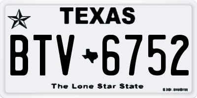 TX license plate BTV6752