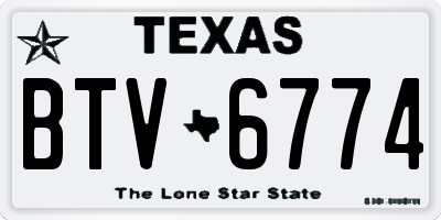TX license plate BTV6774