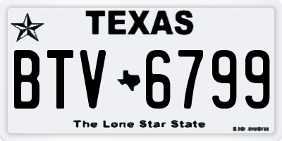 TX license plate BTV6799