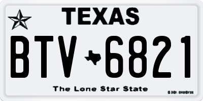 TX license plate BTV6821