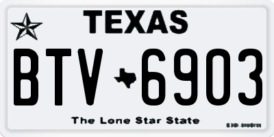 TX license plate BTV6903