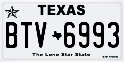 TX license plate BTV6993