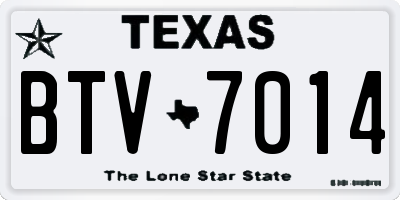 TX license plate BTV7014