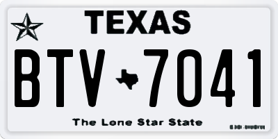 TX license plate BTV7041