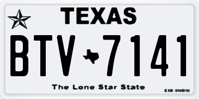 TX license plate BTV7141