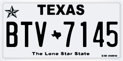 TX license plate BTV7145
