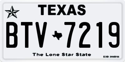 TX license plate BTV7219