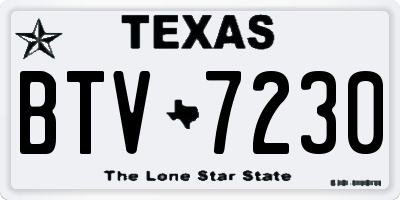 TX license plate BTV7230