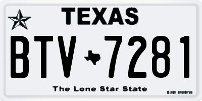 TX license plate BTV7281