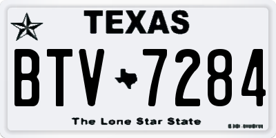 TX license plate BTV7284