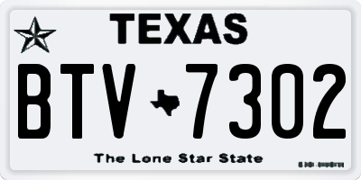 TX license plate BTV7302