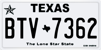 TX license plate BTV7362