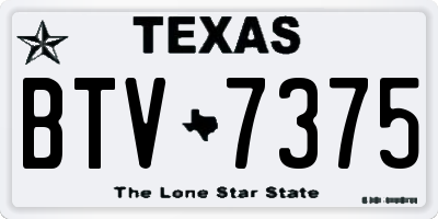 TX license plate BTV7375
