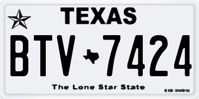 TX license plate BTV7424