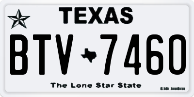 TX license plate BTV7460