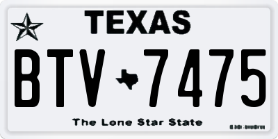 TX license plate BTV7475