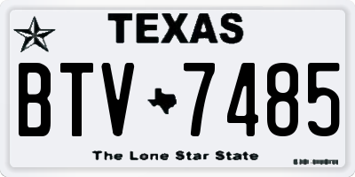 TX license plate BTV7485