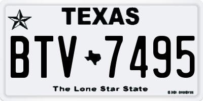 TX license plate BTV7495