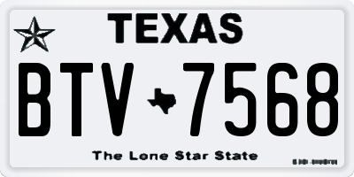 TX license plate BTV7568
