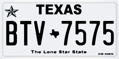 TX license plate BTV7575