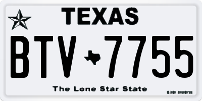 TX license plate BTV7755