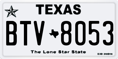 TX license plate BTV8053