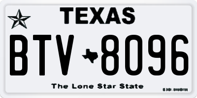 TX license plate BTV8096