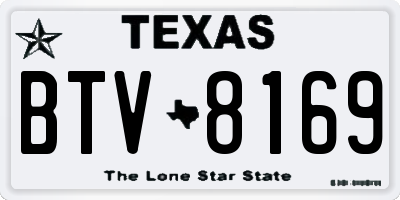 TX license plate BTV8169
