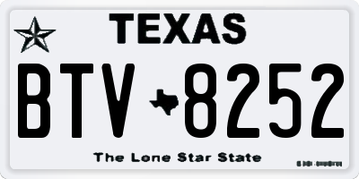 TX license plate BTV8252