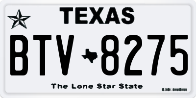 TX license plate BTV8275