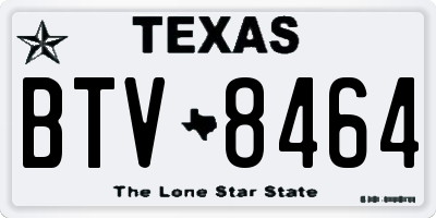 TX license plate BTV8464