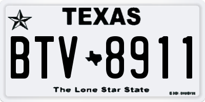 TX license plate BTV8911