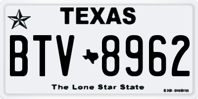 TX license plate BTV8962