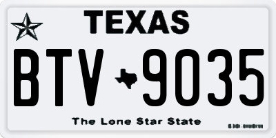 TX license plate BTV9035
