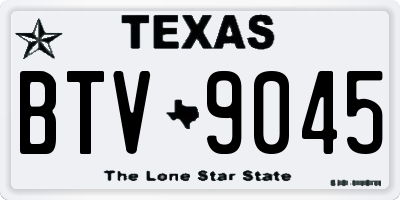 TX license plate BTV9045